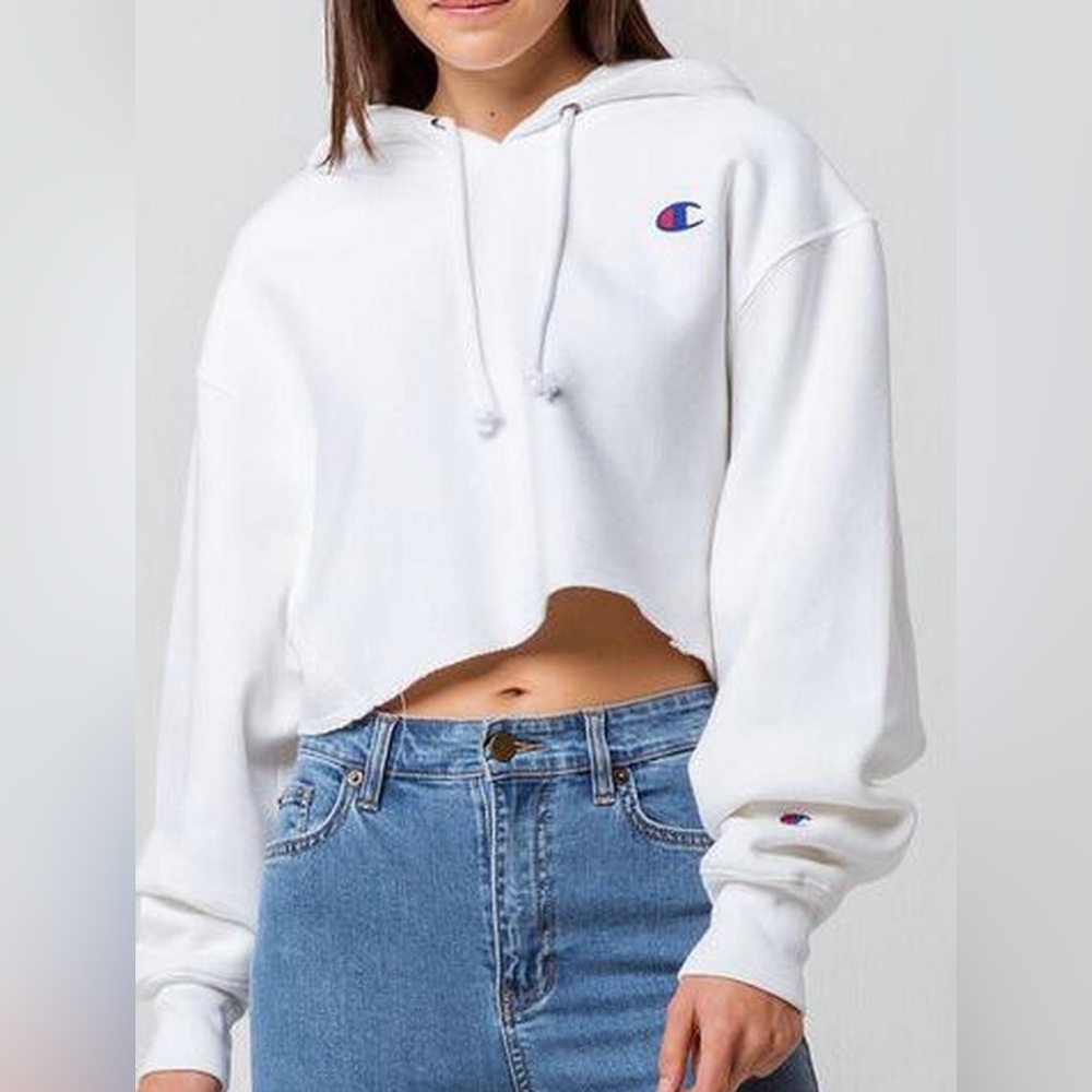 White cropped hoodie!